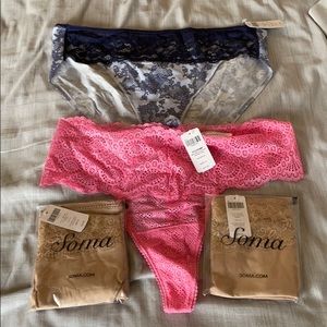 NWT soma hipsters and thong